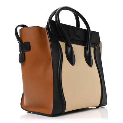 Celine Satin Calfskin Mini Tri-Color Luggage Seashell 3 of 10