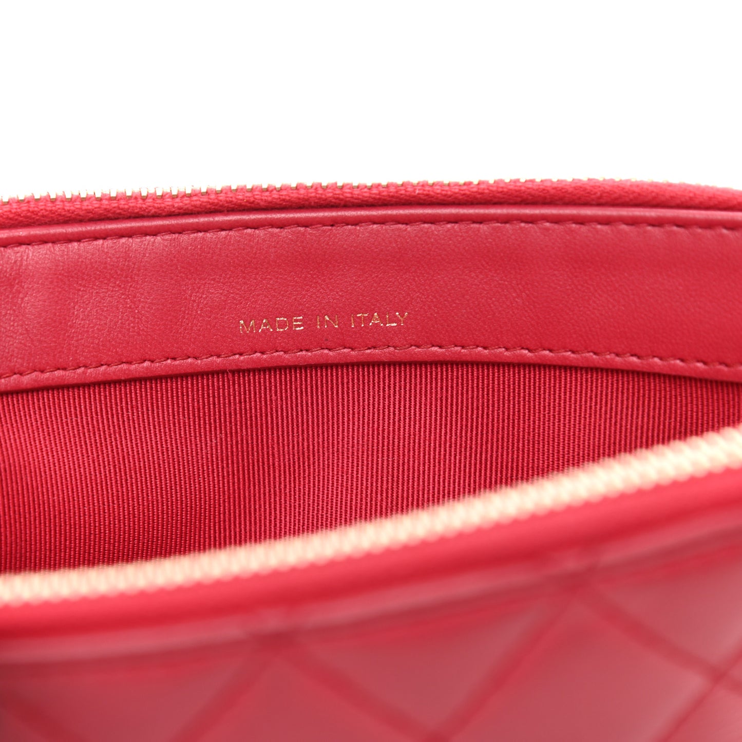 Lambskin Quilted Small Clutch With Chain Dark Pink