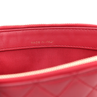 Chanel Lambskin Quilted Small Clutch With Chain Dark Pink 7 of 12