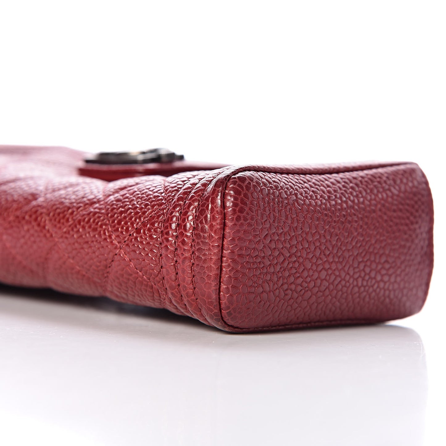 Caviar Quilted Mini Boy Phone Holder Clutch Dark Red