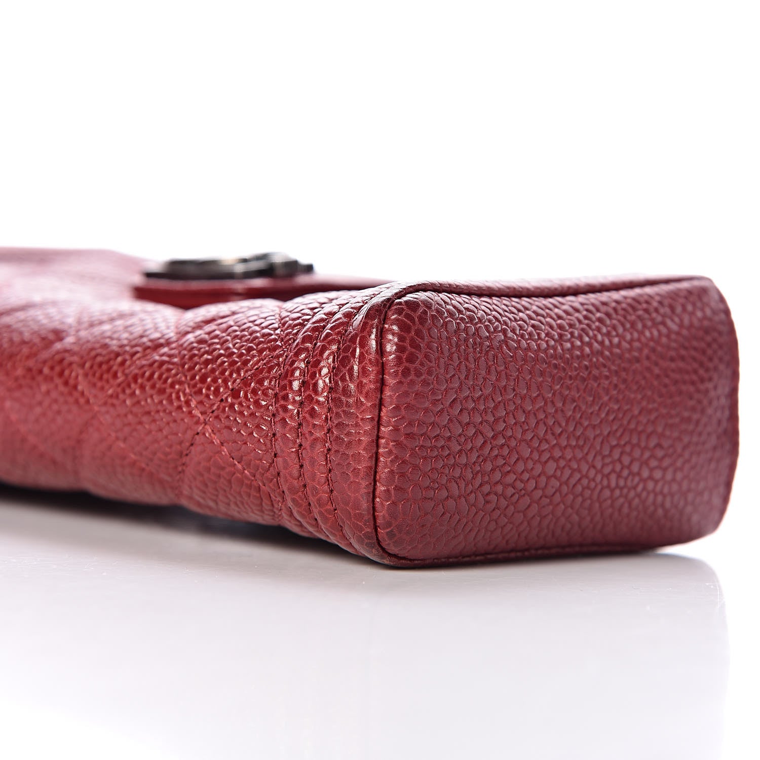 Chanel Caviar Quilted Mini Boy Phone Holder Clutch Dark Red 11 of 15