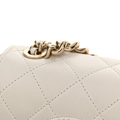 Chanel Lambskin Quilted Studded Beauty Begins Flap White 15 of 17