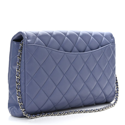 Chanel Lambskin Quilted Clutch with Chain Flap Purple 3 of 9