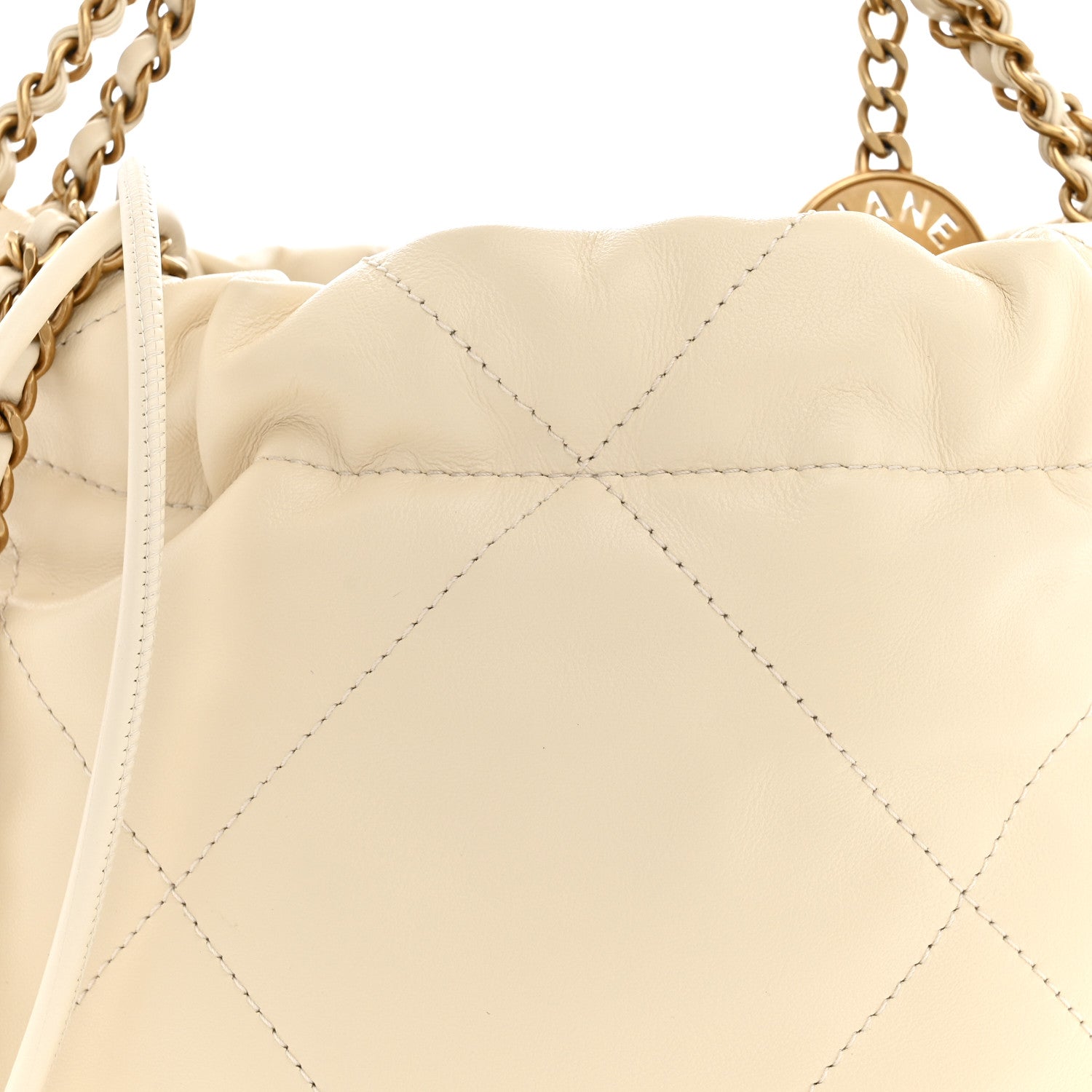 Chanel Shiny Calfskin Quilted Mini Chanel 22 Light Beige 8 of 11