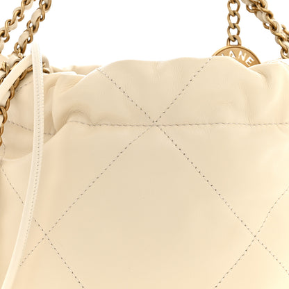 Chanel Shiny Calfskin Quilted Mini Chanel 22 Light Beige 8 of 11