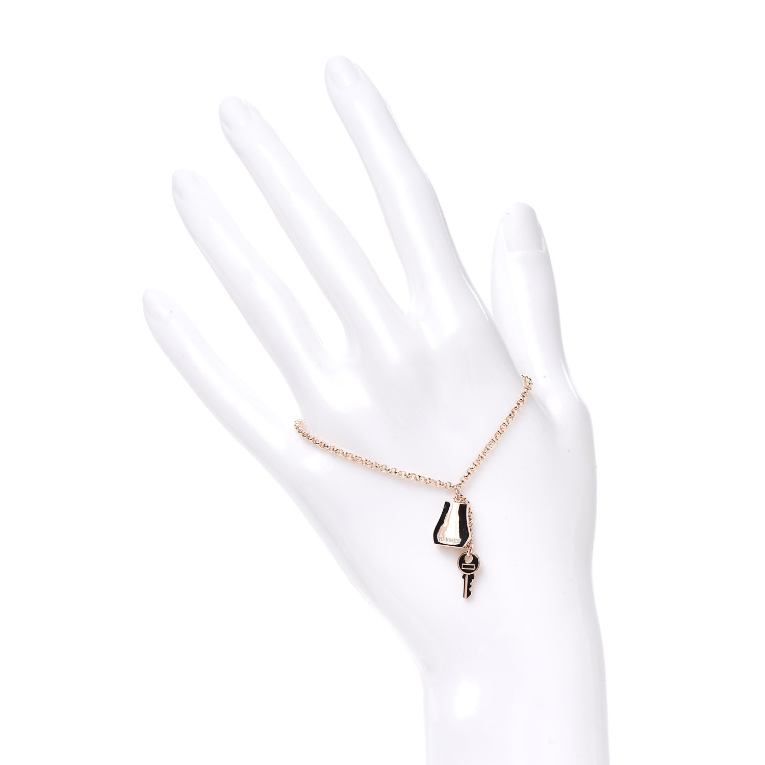 Hermes 18K Rose Gold PM Kelly Clochette Bracelet SH 2 of 4