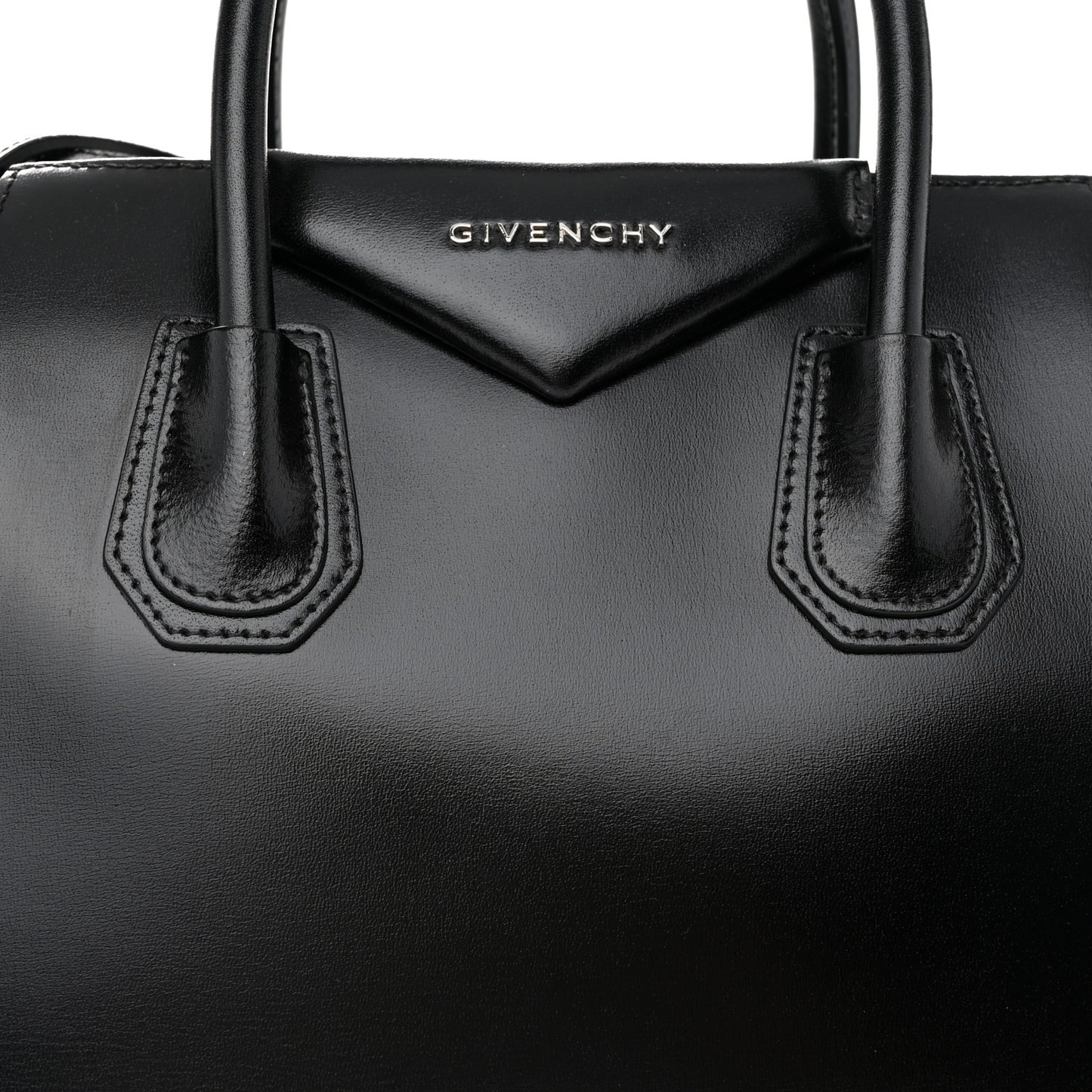 Shiny Lord Calfskin Small Antigona Black