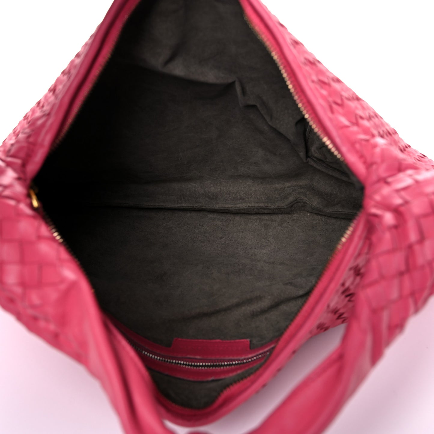 Nappa Intrecciato Large Veneta Hobo Rosa Shock