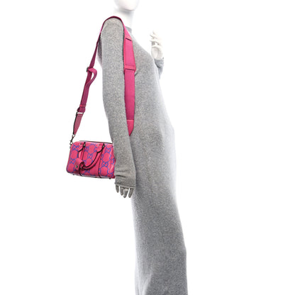 Gucci Calfskin GG Tennis Bi-Color Embossed Mini Duffle Bag Modern Fucsia Modern Blue 2 of 10