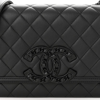 Chanel Lambskin Quilted Medium CC Filigree Flap Black 8 of 11