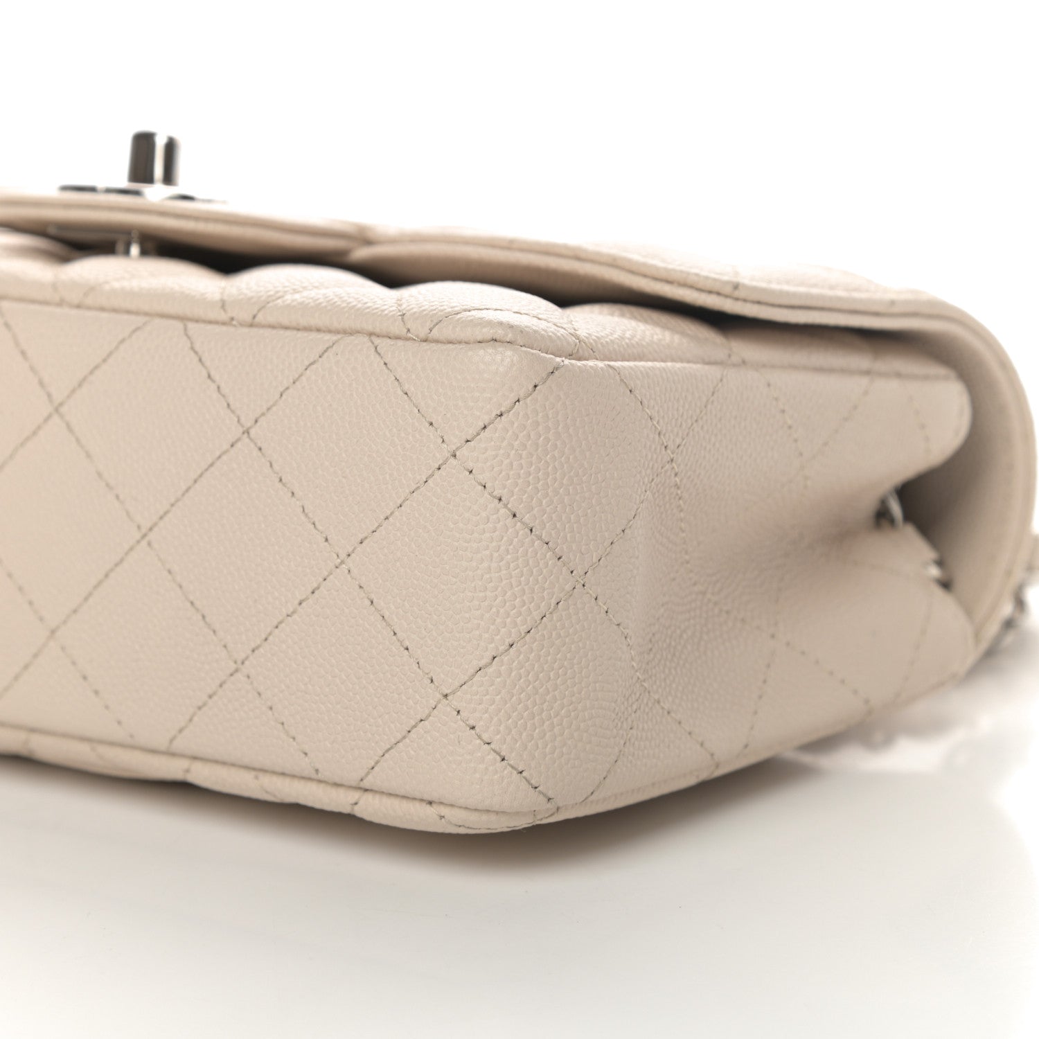 Chanel Caviar Quilted Mini Rectangular Flap Light Beige 10 of 11