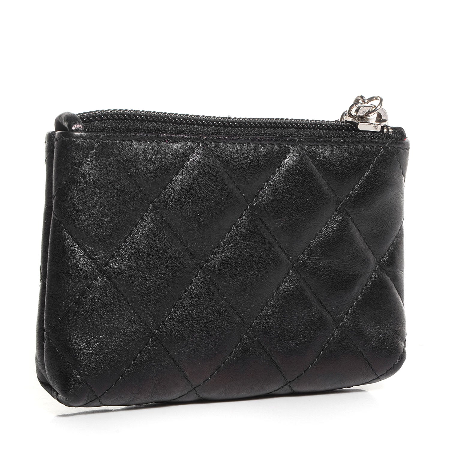 Chanel Calfskin Quilted Cambon Key Pouch Black 3 of 9