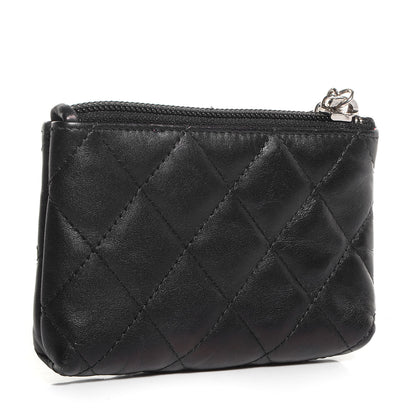 Chanel Calfskin Quilted Cambon Key Pouch Black 3 of 9