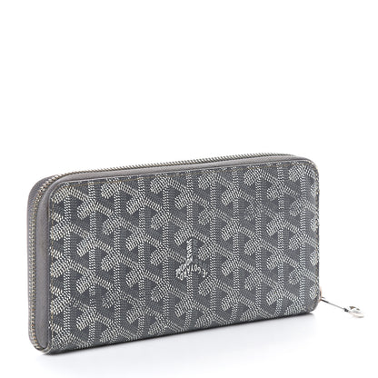 Goyard Goyardine Matignon Zip Around GM Wallet Grey 2 of 5