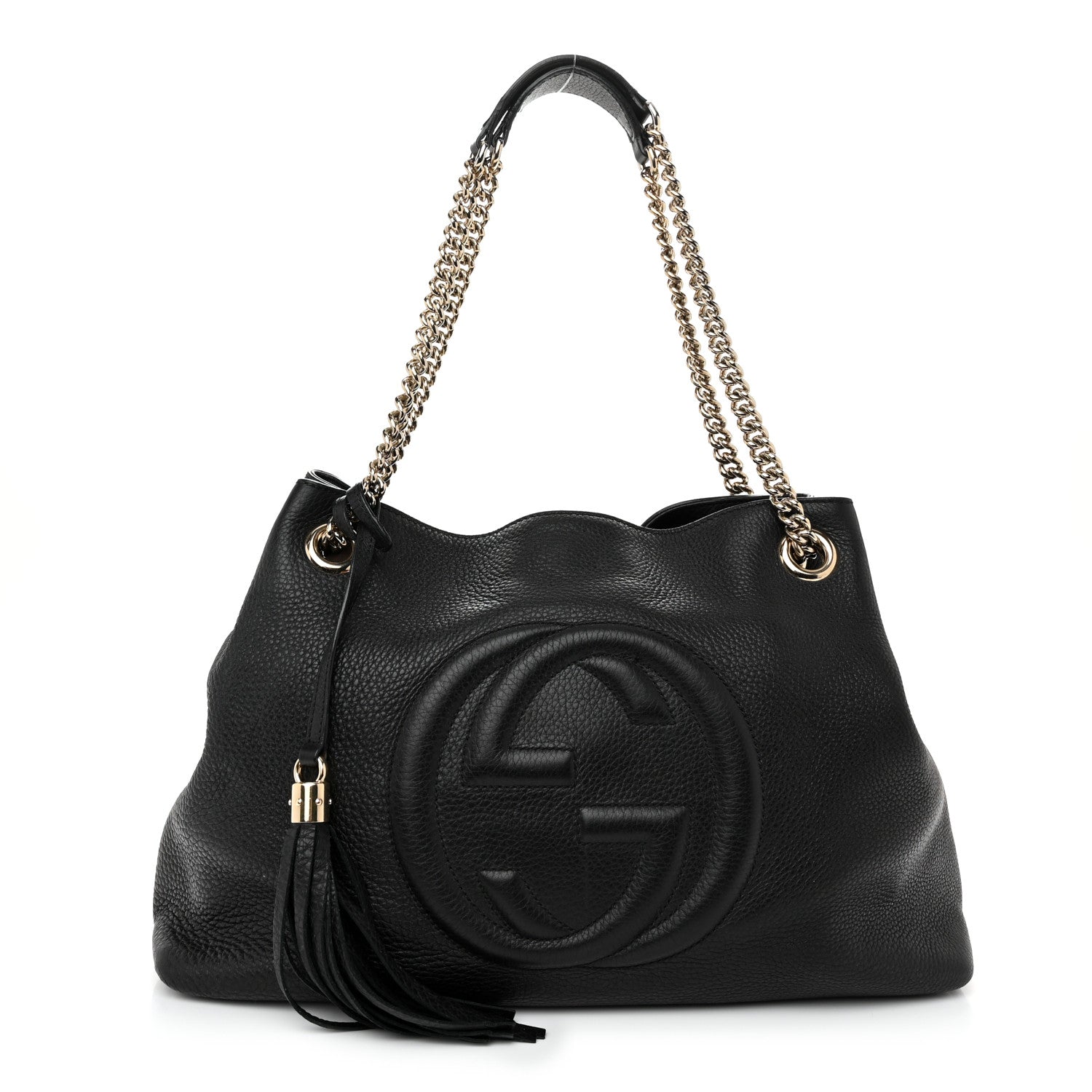 Gucci Pebbled Calfskin Medium Soho Chain Shoulder Bag Black 1 of 13