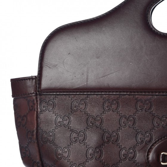Guccissima Large Punch Top Handle Tote Dark Brown