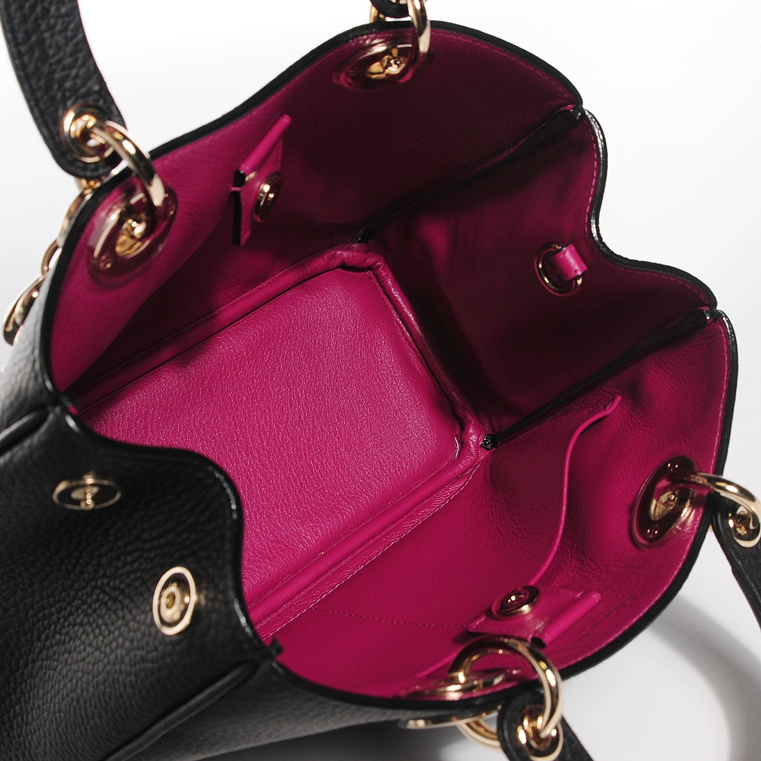 Christian Dior Bullcalf Small Diorissimo Tote Black Rose Indien 14 of 18