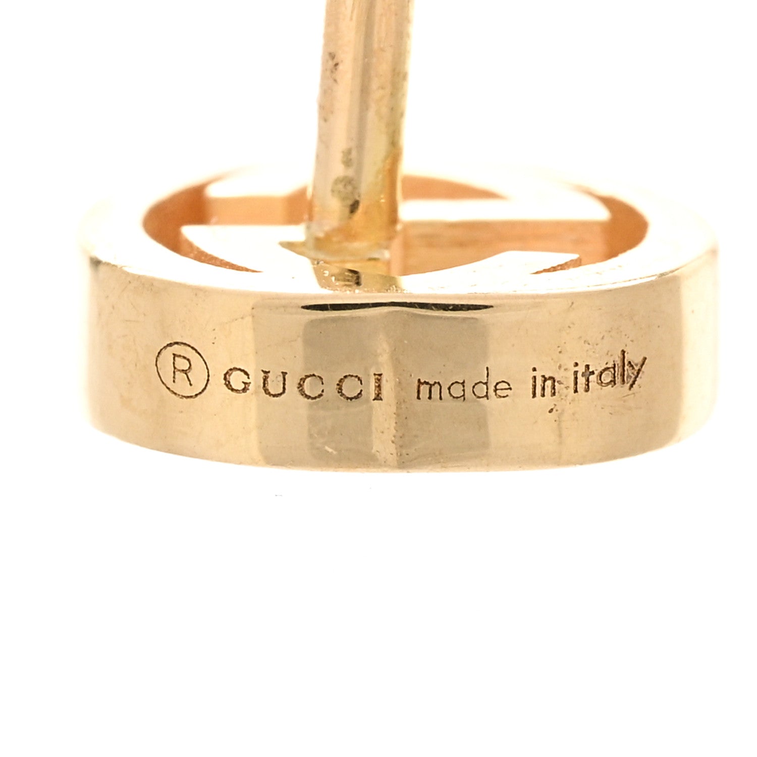 Gucci 18K Yellow Gold Interlocking G Stud Earrings 4 of 5