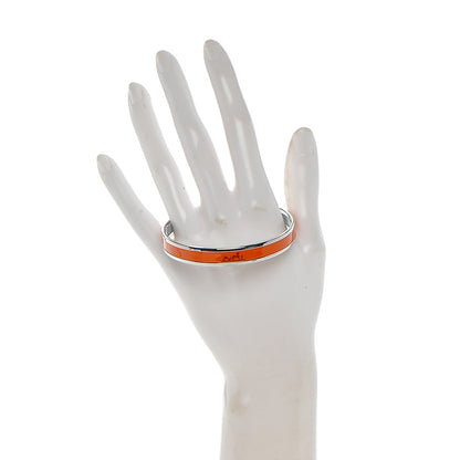 Hermes Enamel Printed Narrow Caleche Bracelet 62 Orange 2 of 4