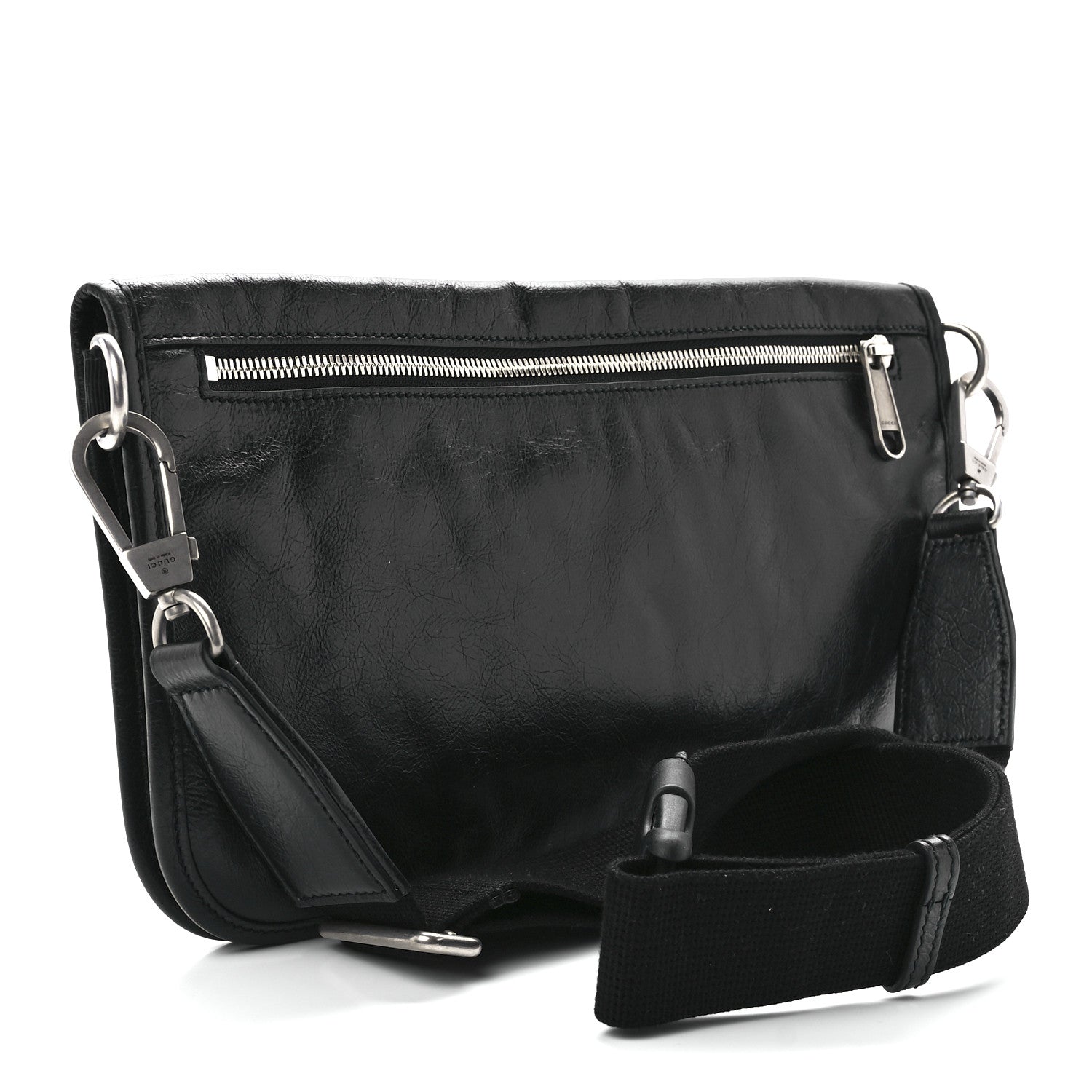 Gucci Fluffy Calfskin Morpheus Messenger Bag Black 3 of 12