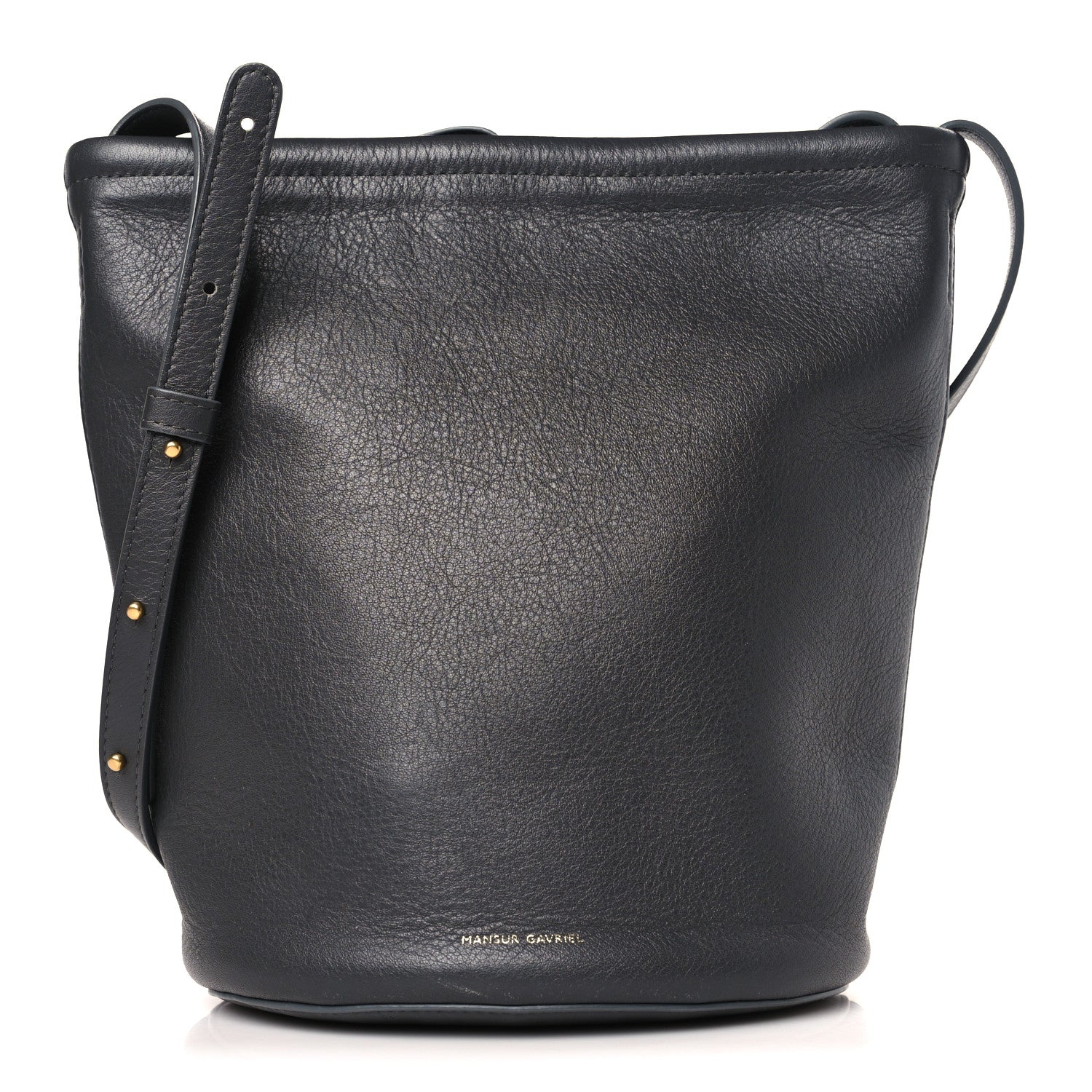 Mansur Gavriel Pebbled Calfskin Zip Bucket Bag Aglio 1 of 9