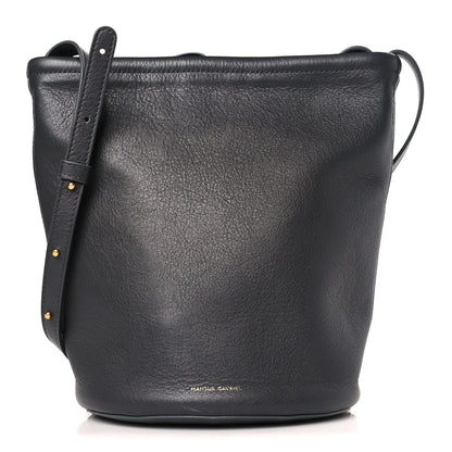 Mansur Gavriel Pebbled Calfskin Zip Bucket Bag Aglio 1 of 9