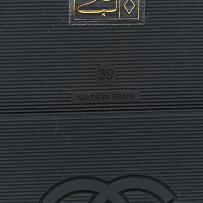 Chanel Lambskin Espadrille Mule Sandals 39 Black 6 of 9