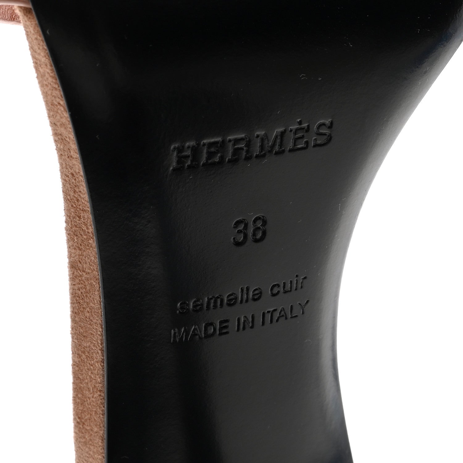 Hermes Suede Goatskin Crystal Joy 105 Sandals 39 Nude 7 of 9