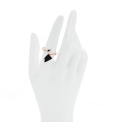 Bulgari 18K Rose Gold Black Onyx Diamond Gelati Ring 55 7.25 2 of 5