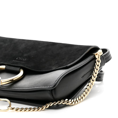 Chloe Suede Calfskin Small Faye Shoulder Bag Black 9 of 10