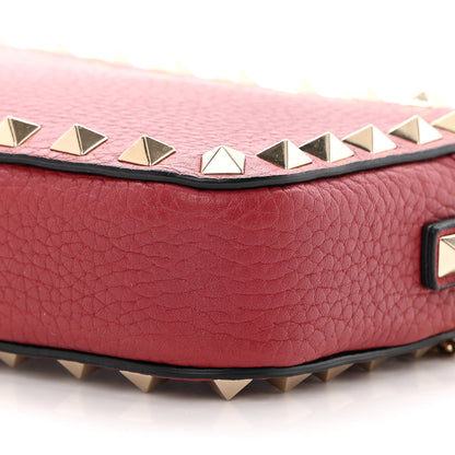 Valentino Garavani Pebbled Calfskin Rockstud Double Zip Camera Crossbody Bag Rosso Valentino 11 of 12