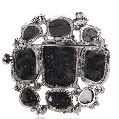 Chanel Glitter Enamel CC Brooch Black 3 of 4