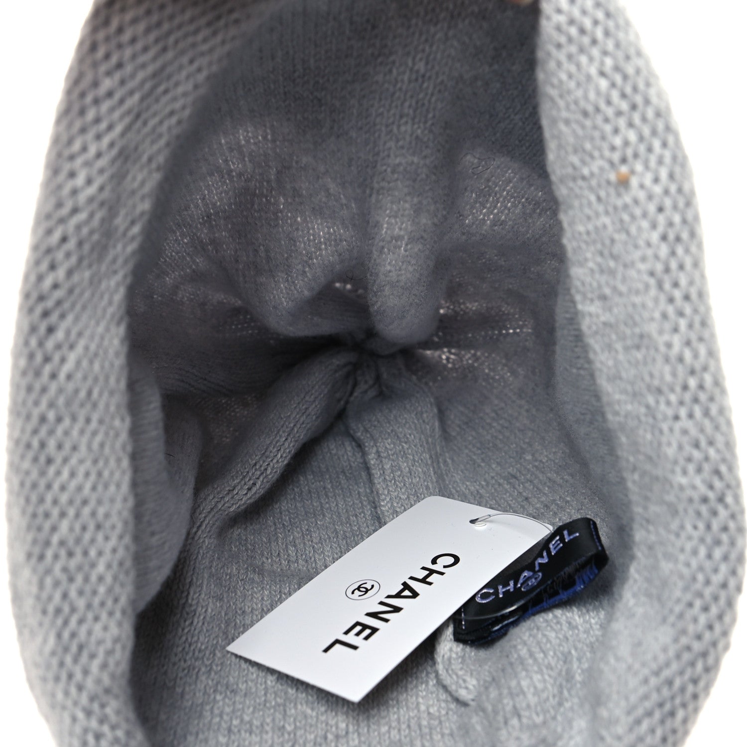 Chanel Cashmere CC Beanie Hat Grey 3 of 4