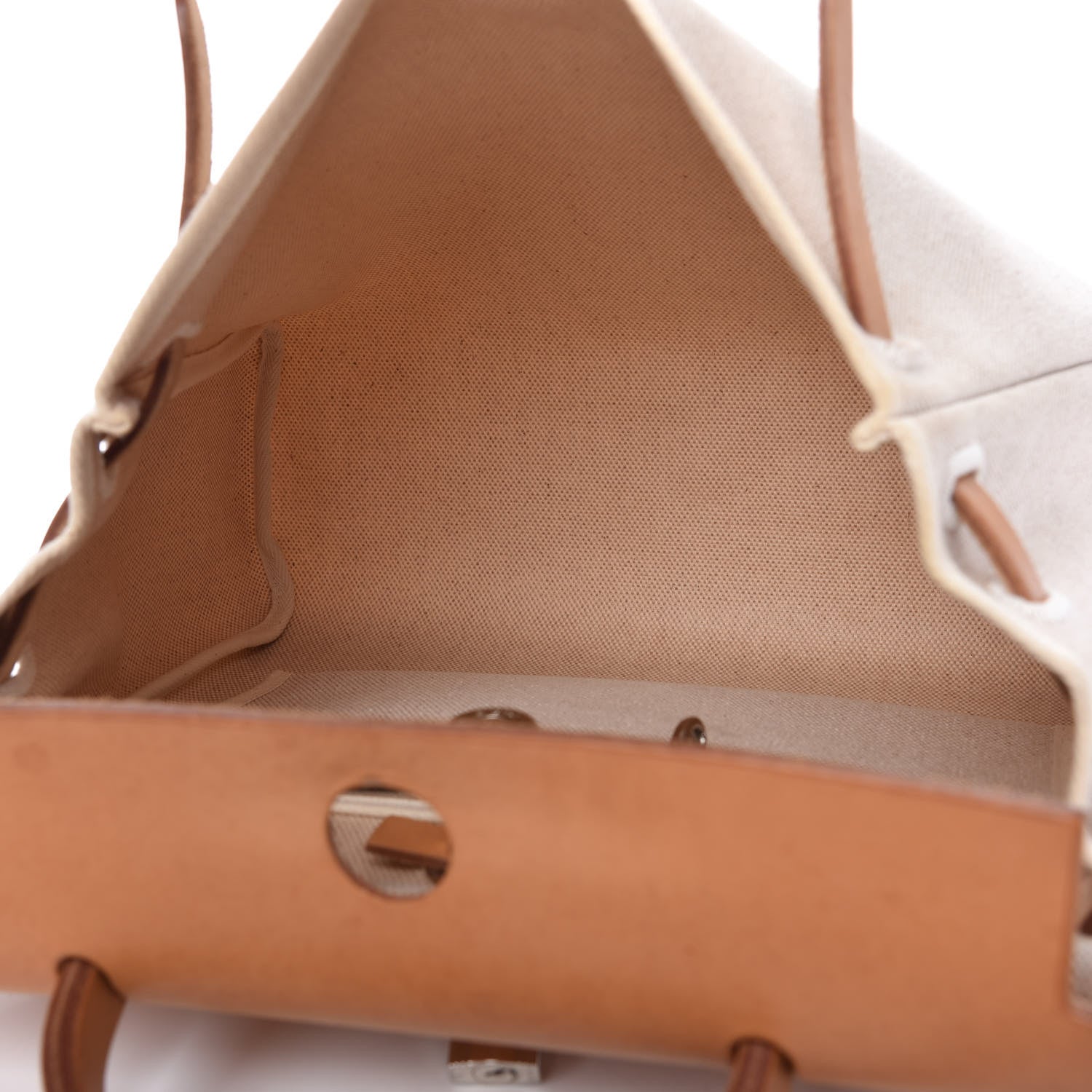 Hermes Toile Vache Calfskin Herbag 30 PM Black Natural 6 of 10