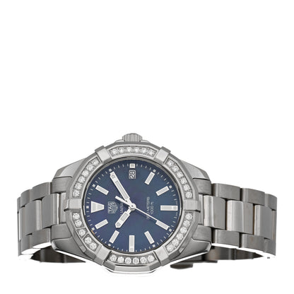 Tag Heuer Stainless Steel Diamond Bezel Blue Mother of Pearl 35mm Aquaracer Lady Quartz Watch WAY131N 2 of 5