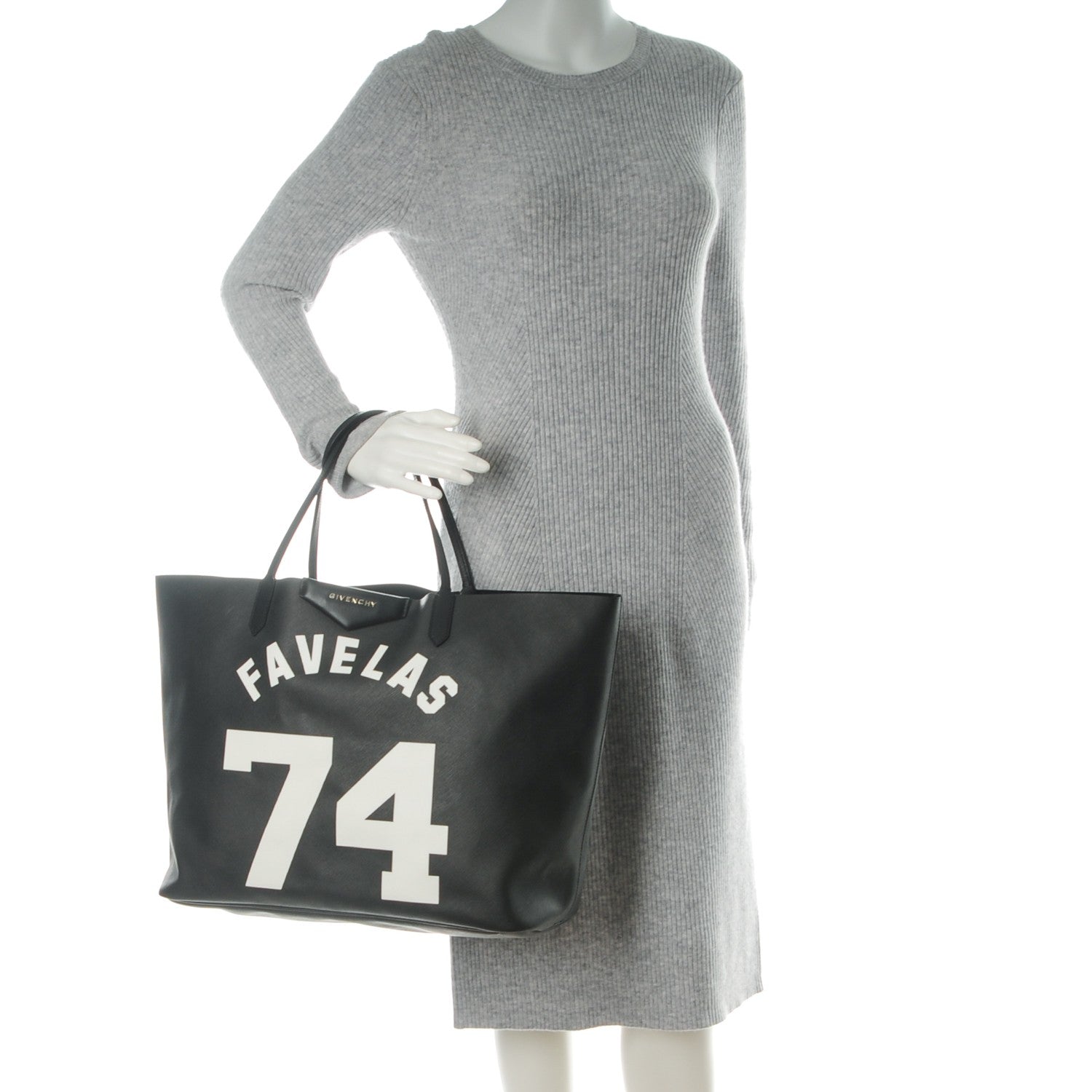 Givenchy Textured Coated Canvas Favelas Large Antigona Tote Black 2 of 9
