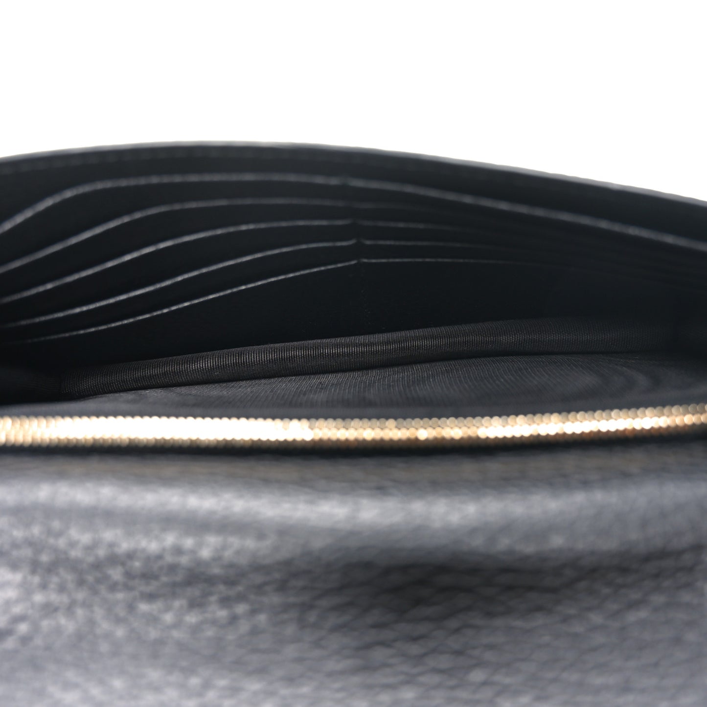 Dollar Calfskin Medium Betty Chain Wallet Black