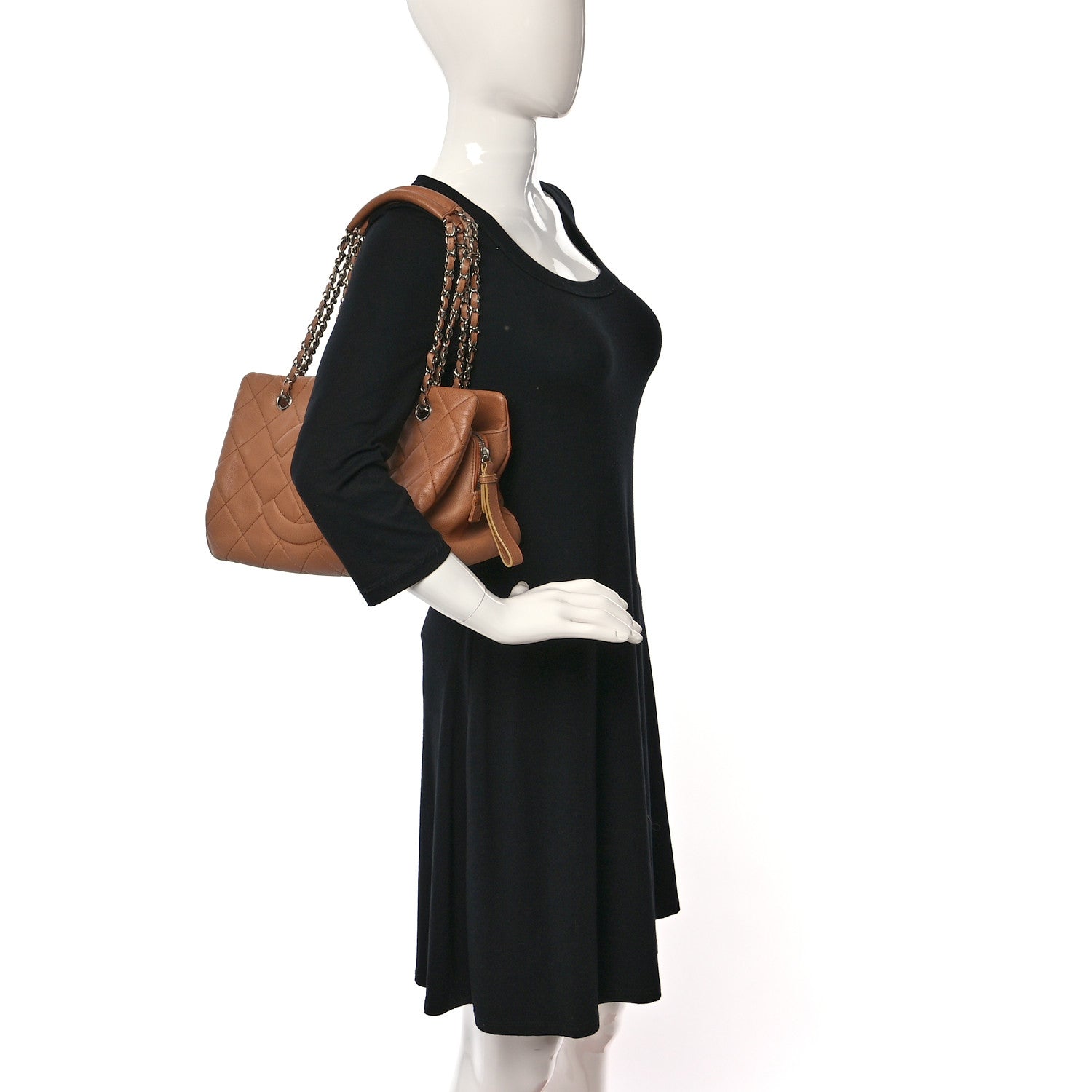 Chanel Caviar Quilted Timeless CC Shopping Tote Brown 2 of 14