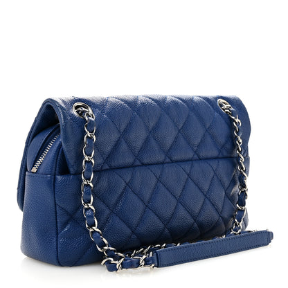 Chanel Caviar Quilted Medium Easy Flap Blue 3 of 12