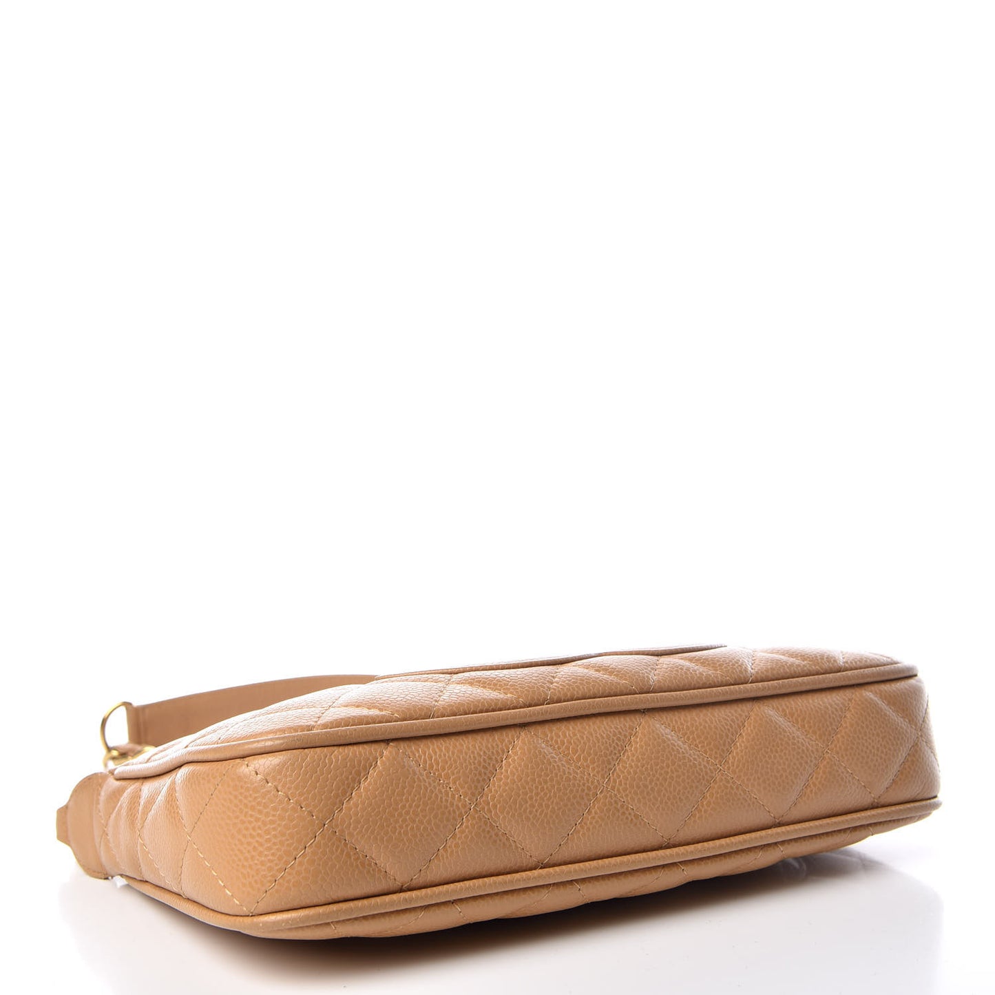 Caviar Quilted CC Shoulder Bag Beige
