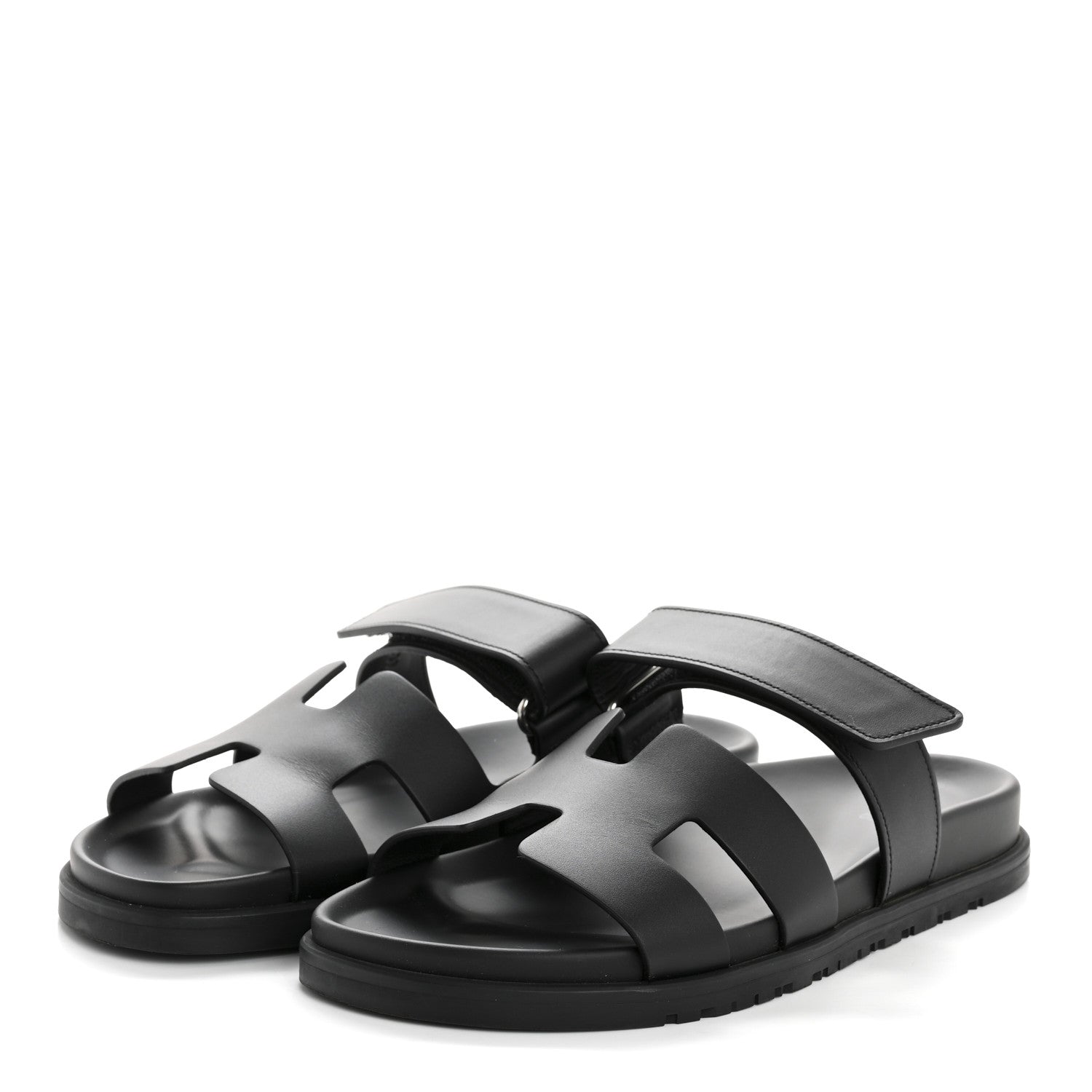 Hermes Calfskin Womens Chypre Sandals 39.5 Black 7 of 18