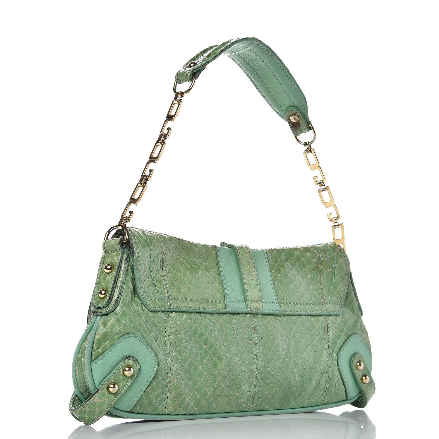 Dolce & Gabbana Snakeskin Small Shoulder Bag Green 3 of 10