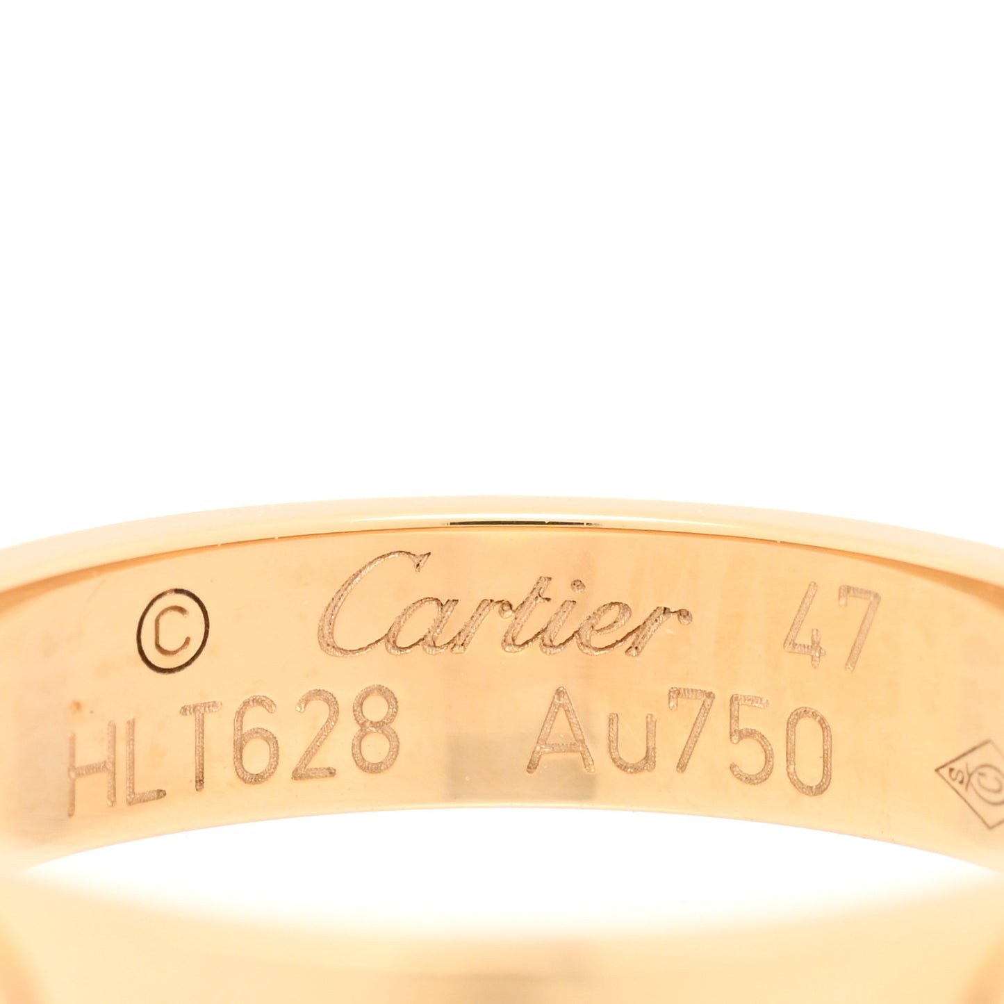 18K Yellow Gold 3.5mm LOVE Wedding Band Ring 47 4