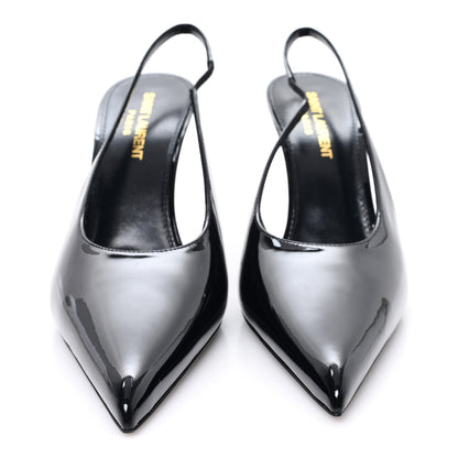 Saint Laurent Vernice Grupy Kendall 90mm Slingback Pumps 37 Black 3 of 10