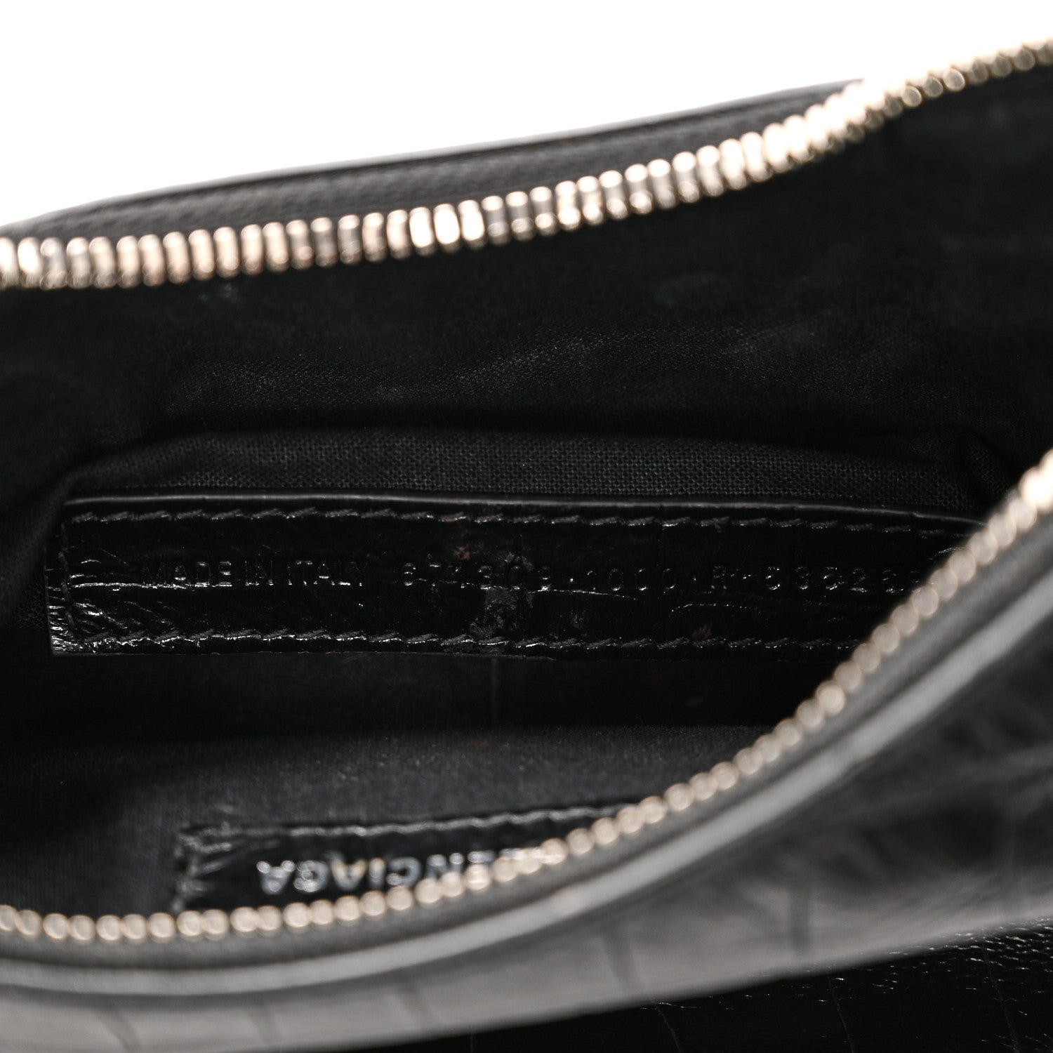 Balenciaga Extra Supple Calfskin Crystal Crocodile Embossed Le Cagole Shoulder Bag XS Black 8 of 11