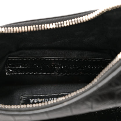 Balenciaga Extra Supple Calfskin Crystal Crocodile Embossed Le Cagole Shoulder Bag XS Black 8 of 11