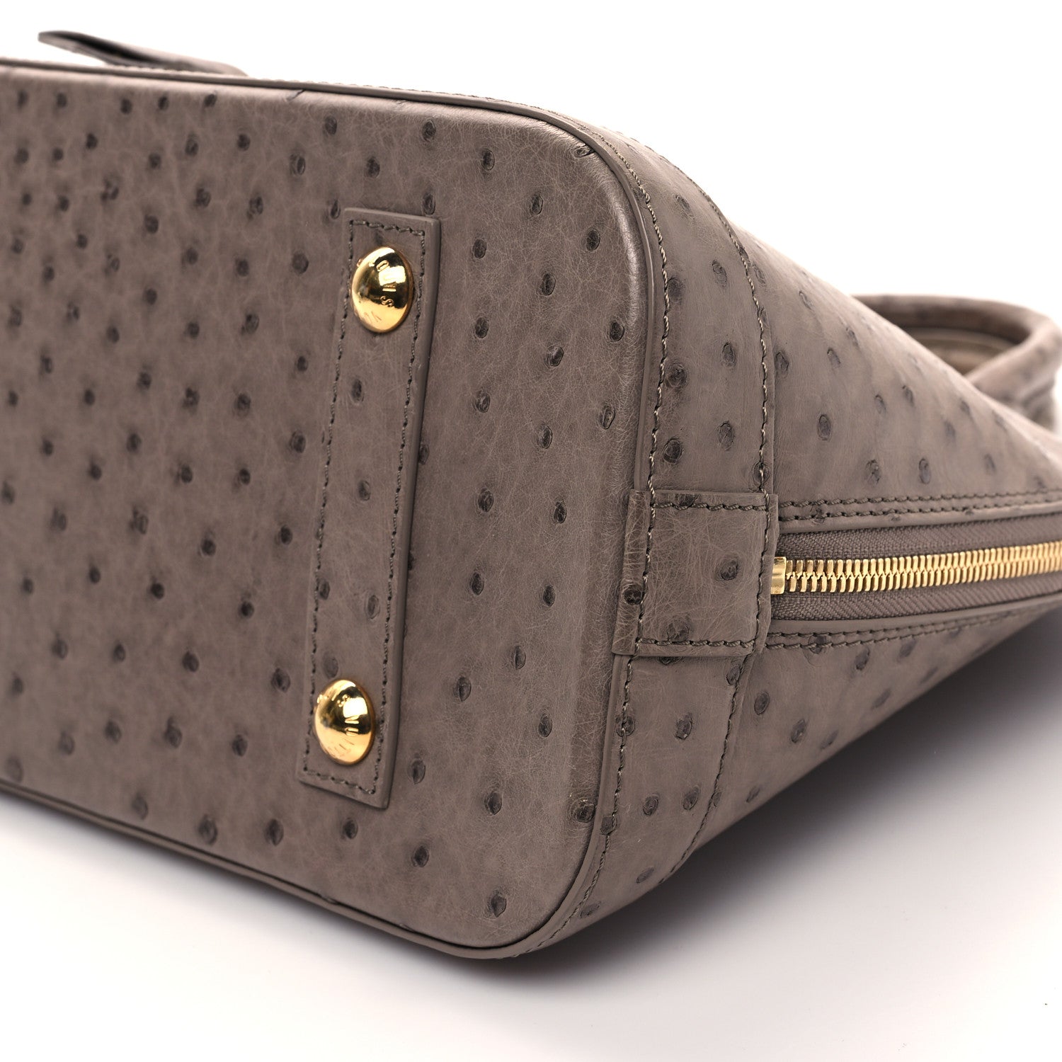 Louis Vuitton Ostrich Alma MM Gris 9 of 9
