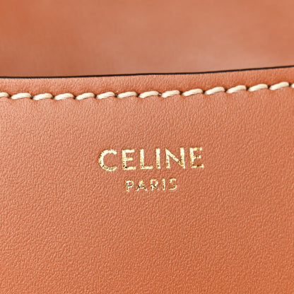 Celine Maillon Triomphe Jacquard Canvas Calfskin Small Crecy Bag Navy Tan 6 of 12