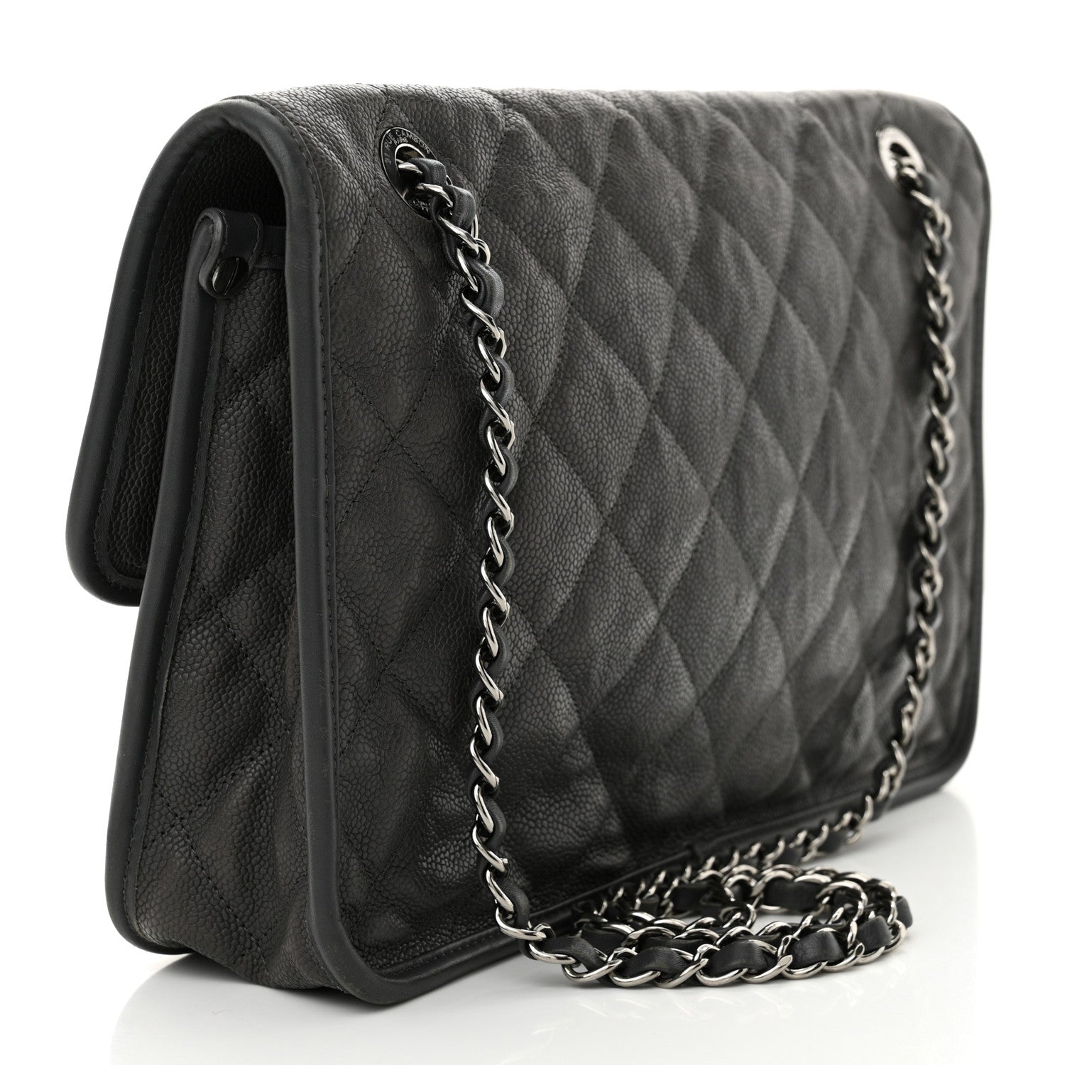 Chanel Caviar Quilted Large French Riviera Flap Dark Grey 3 of 12