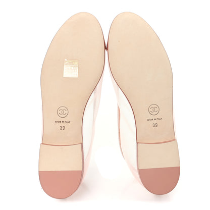 Chanel Mesh Grosgrain CC Cap Toe Ballerina Flats 39  Light Pink Dark Pink 6 of 9
